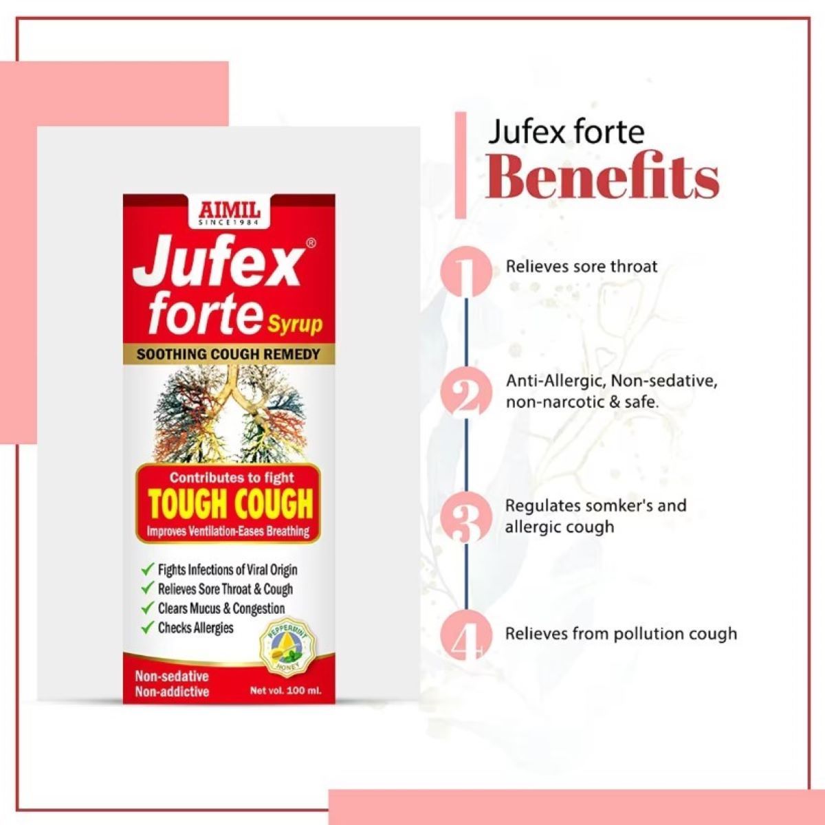 Jufex Forte Syrup, 100 ml Price, Uses, Side Effects, Composition