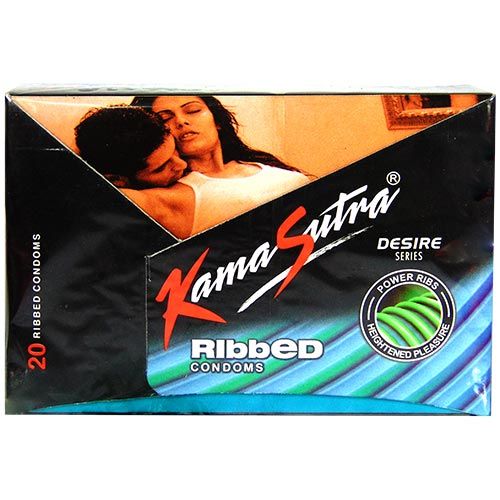 Kamasutra Ribbed Condoms, 20 Count, Pack of 1 