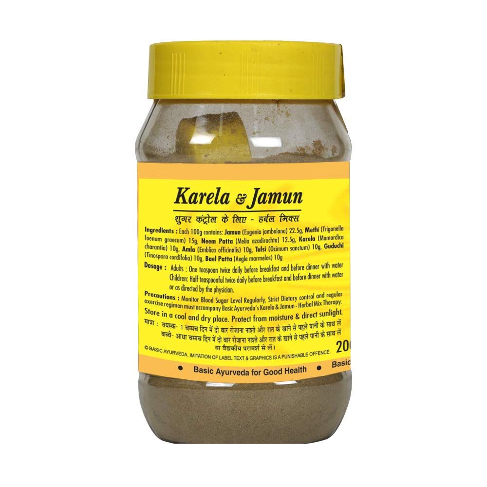 Basic Ayurveda Karela & Jamun Herbal Mix Powder, 200 gm Price, Uses