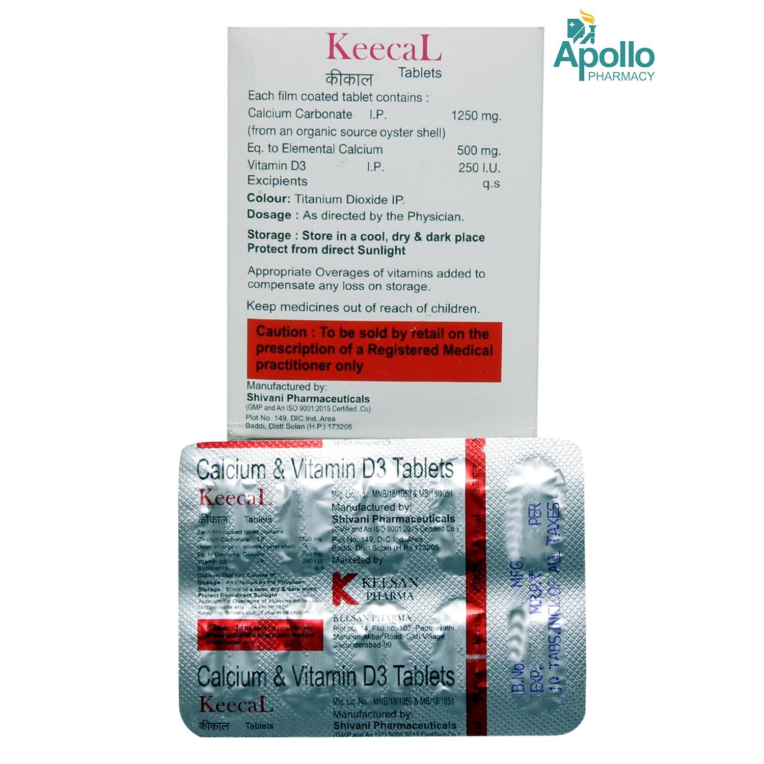 KEECAL TABLET 10'S , Pack of 10 TabletS