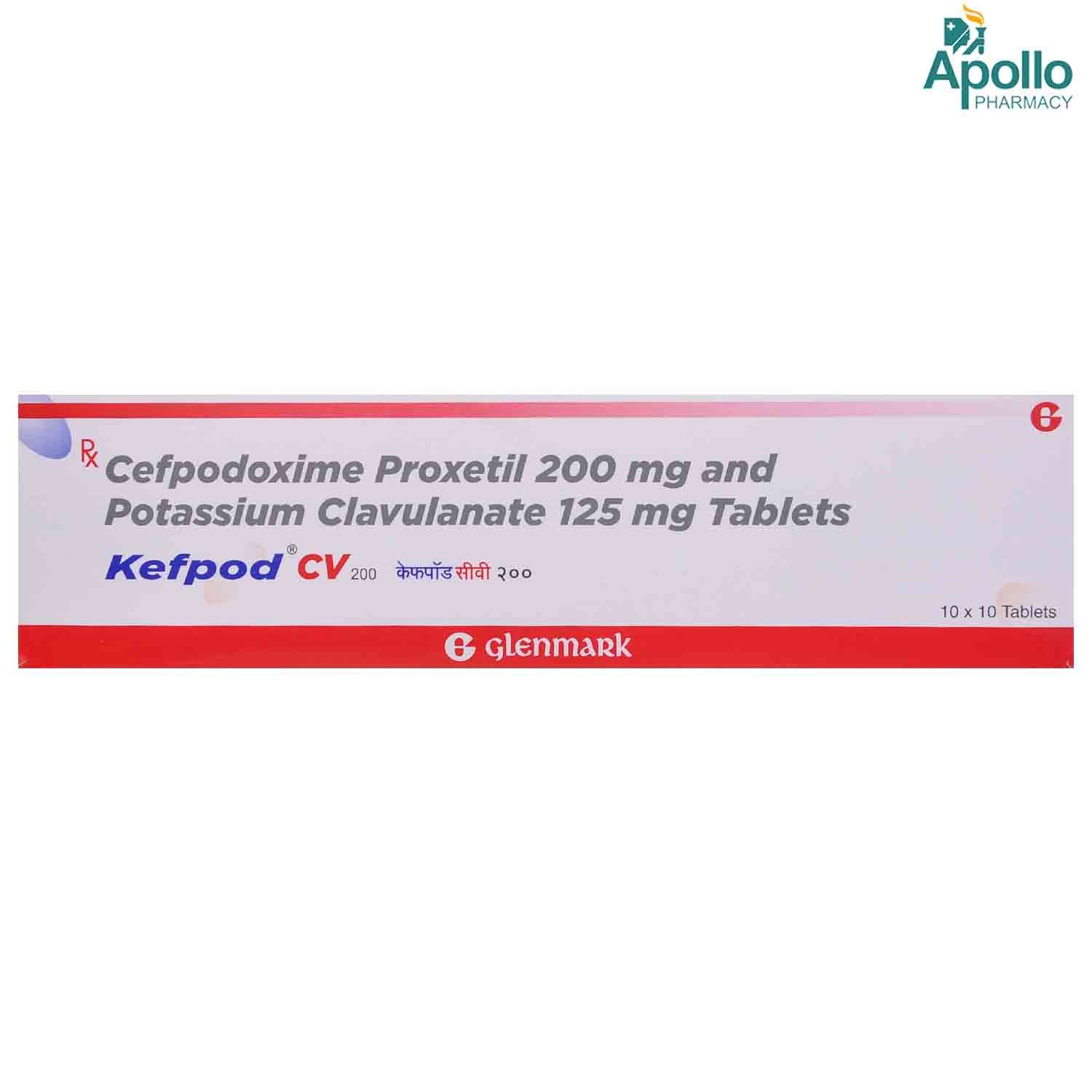 Kefpod CV 200 Tablet 10's Price, Uses, Side Effects, Composition - Apollo Pharmacy