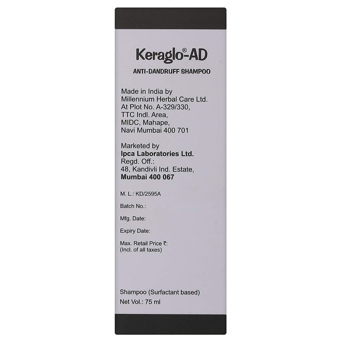 Keraglo-AD Anti-Dandruff Shampoo, 75 ml, Pack of 1 