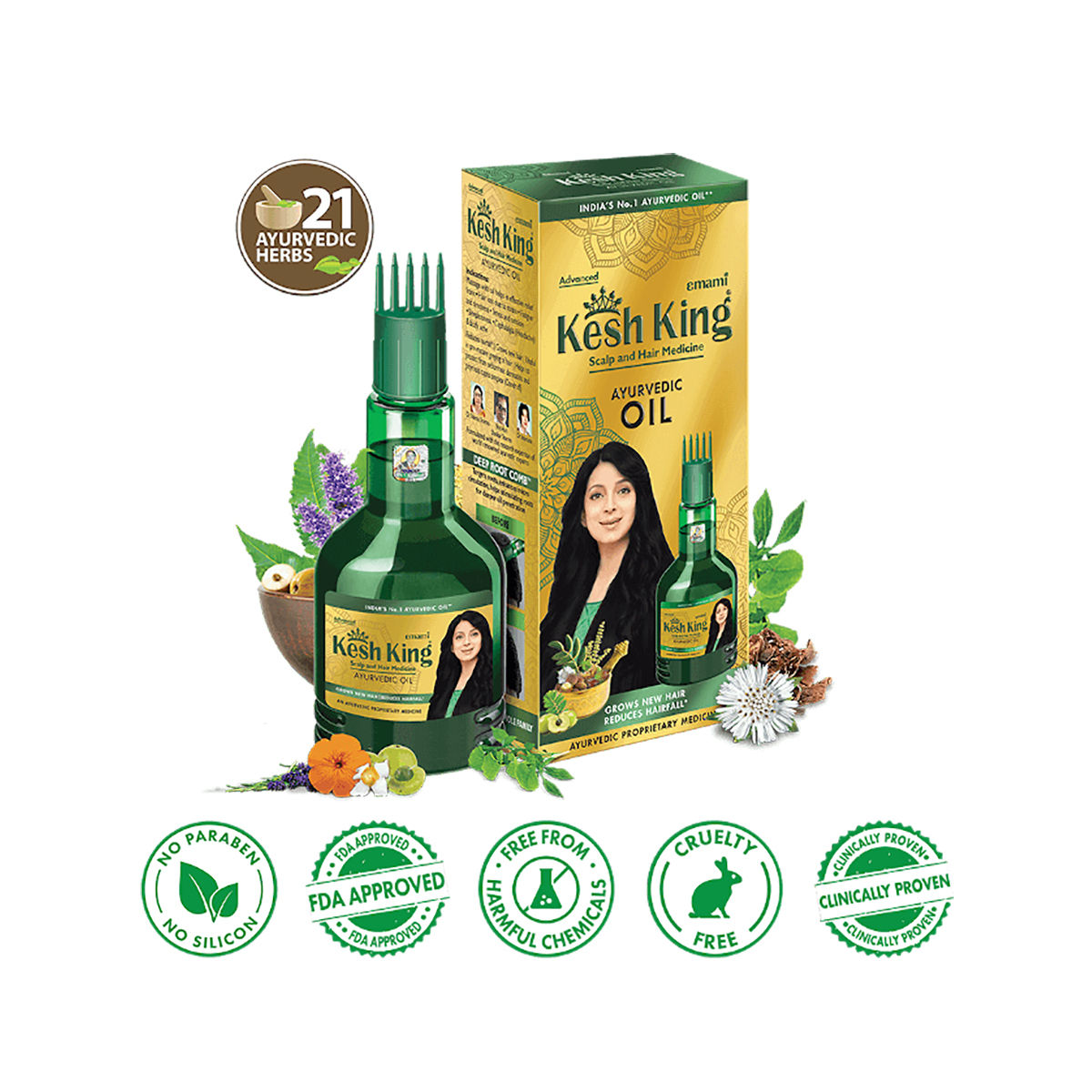 Kesh King Ayurvedic Scalp and Hair Medicine Oil, 300 ml, Pack of 1 