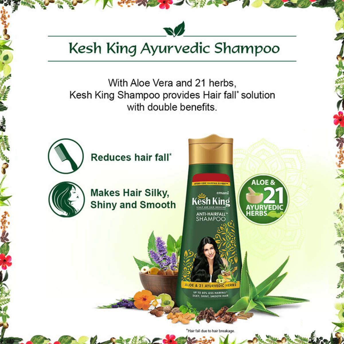 Kesh King Anti-Hairfall Shampoo, 200 ml, Pack of 1 