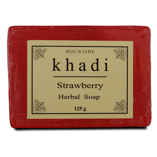 Khadi Strawberry Herbal Soap, 125 gm, Pack of 1 