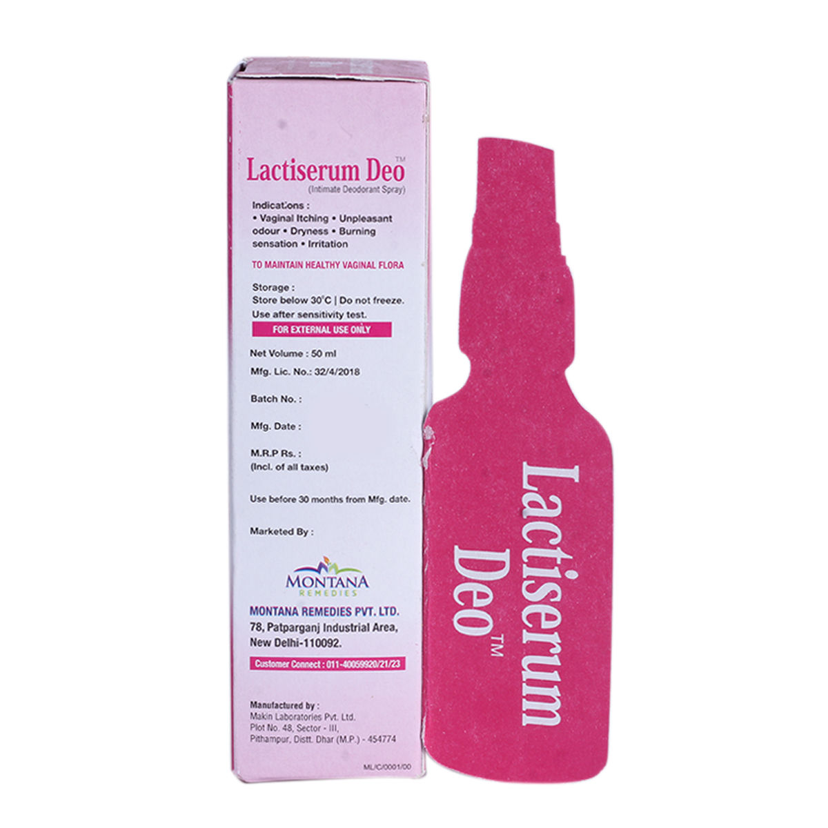 Lactiserum Intimate Deo Spray, 50 ml, Pack of 1 Spray