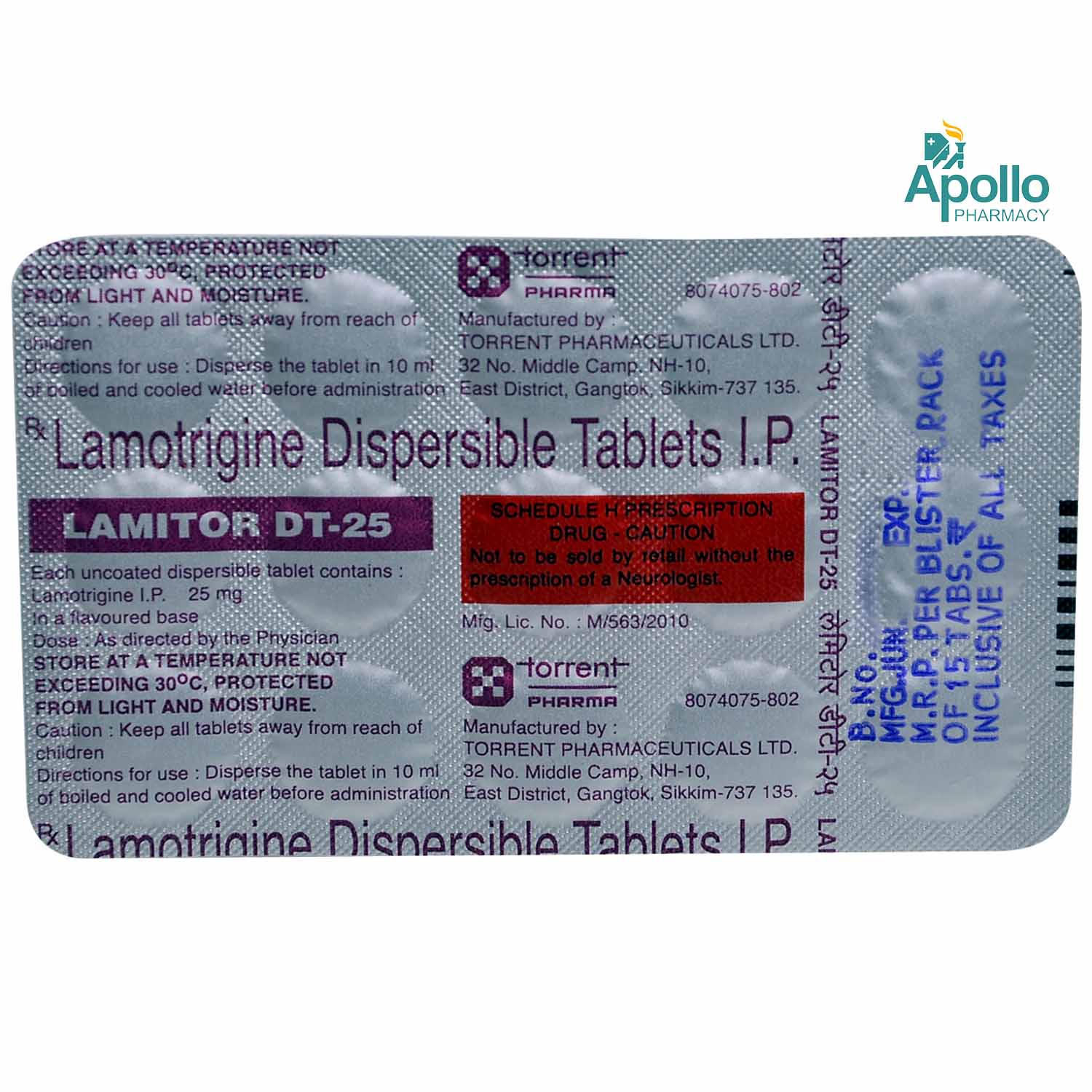 Lamitor DT-25 Tablet 15's, Pack of 15 TABLETS