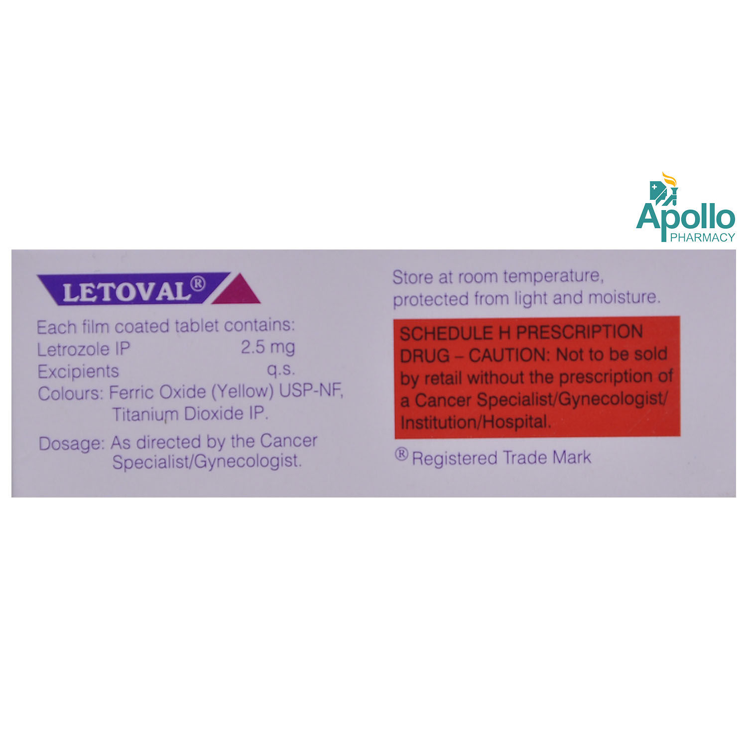 Letoval Tablet 5's Price, Uses, Side Effects, Composition - Apollo Pharmacy