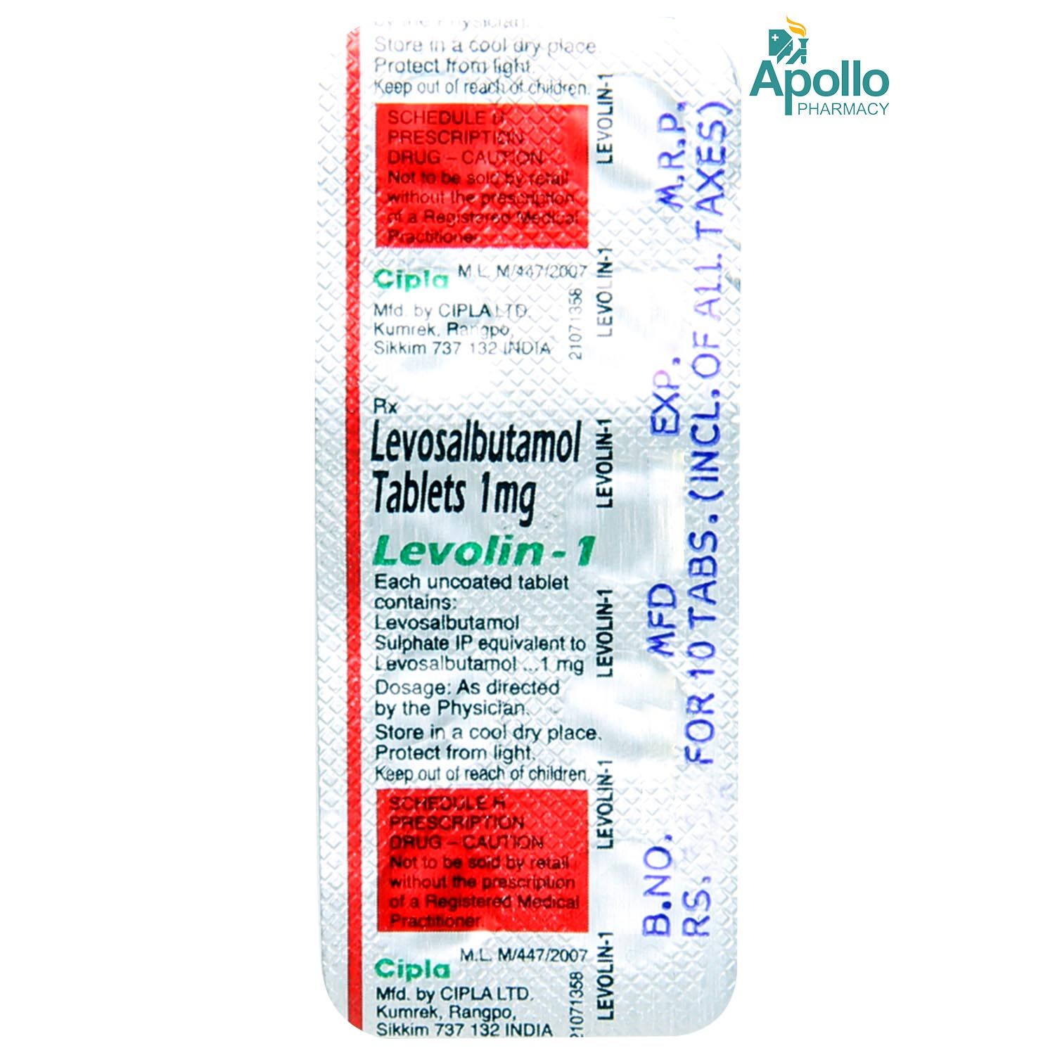 Levolin1 Tablet 10's Price, Uses, Side Effects, Composition Apollo