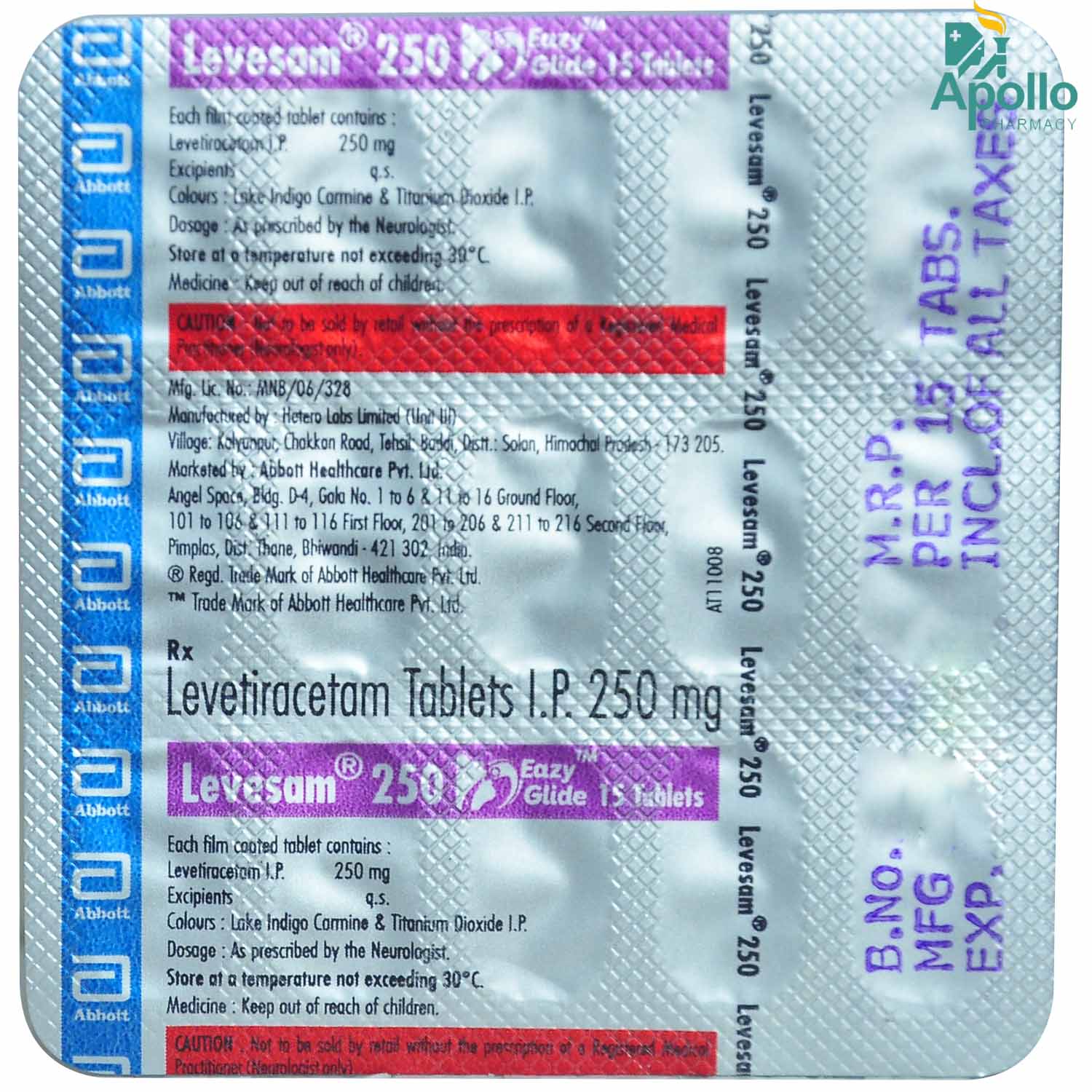 Levesam 250 Tablet 15's Price, Uses, Side Effects, Composition Apollo