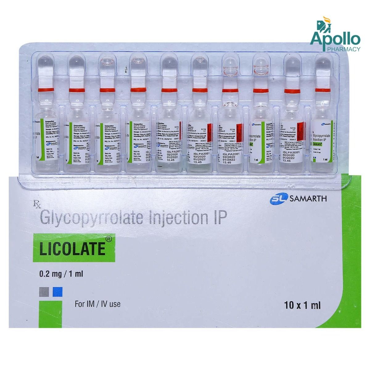 LICOLATE INJECTION 1ML, Pack of 1 Injection