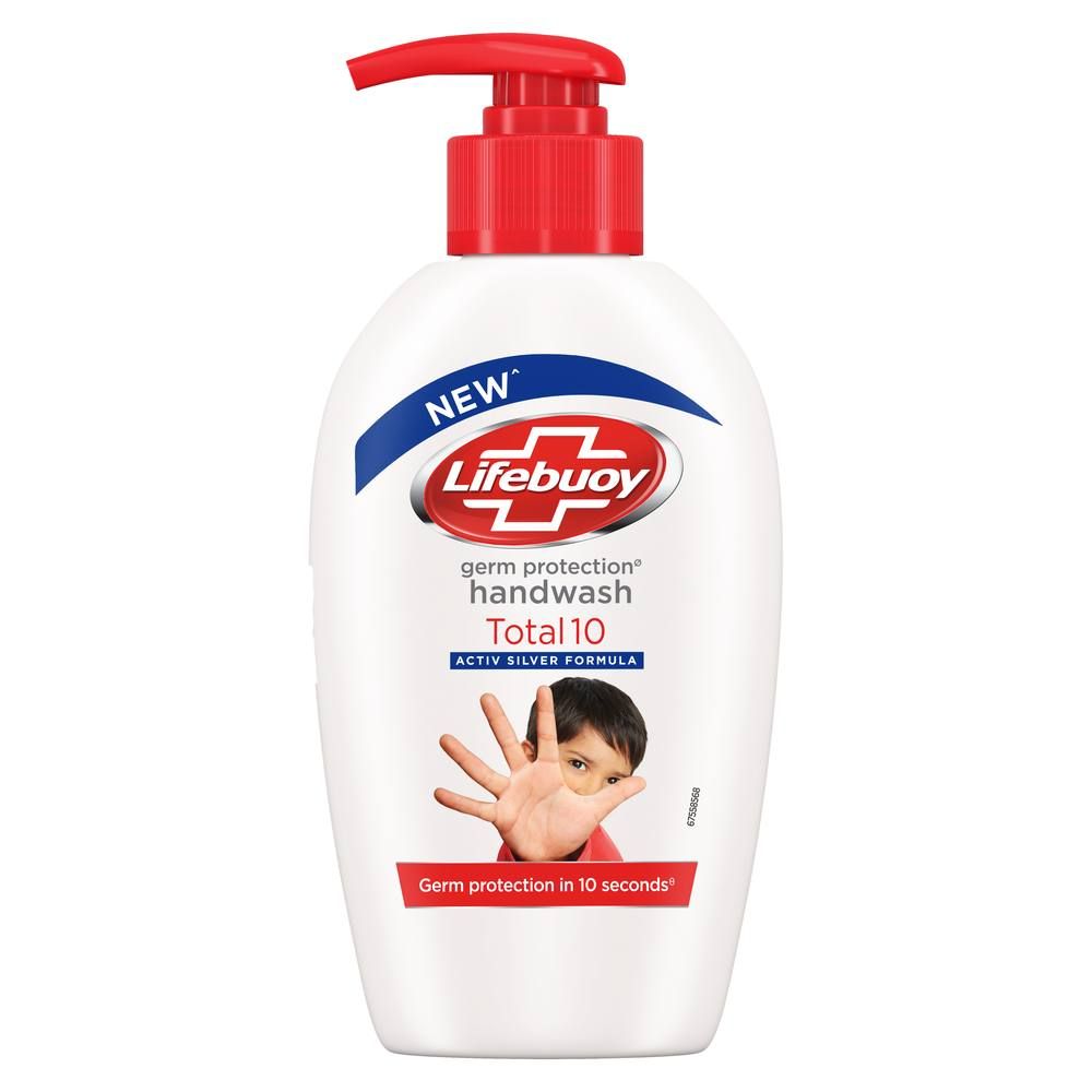 Lifebuoy Total 10 Germ Protection Handwash, 190 ml Pump Bottle, Pack of 1 