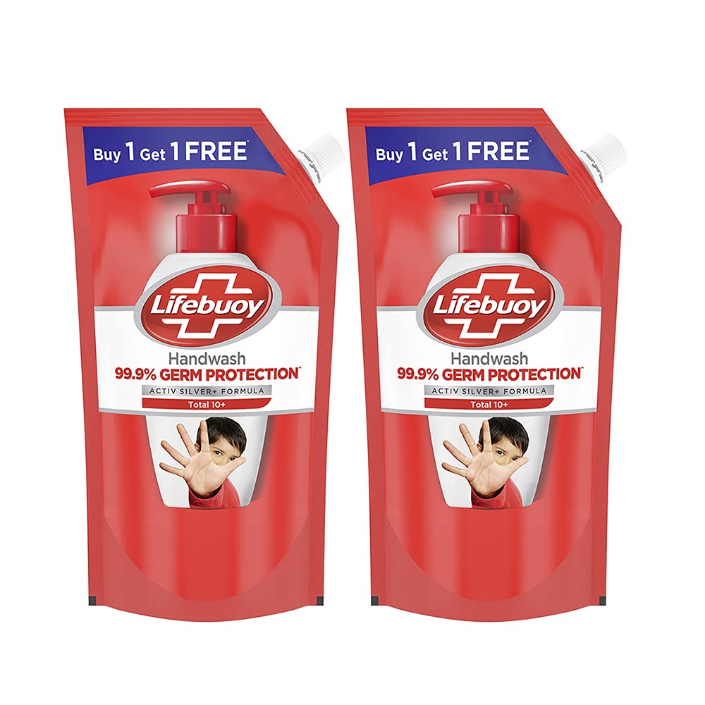 Buy Lifebuoy Total 10+ Activ Silver+ Formula Germ Protection Handwash, 1500 ml Refill Pack (2 x 750 ml) Online