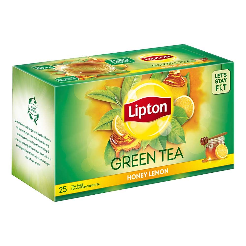 Lipton Honey Lemon Green Tea Bags, 25 Count, Pack of 1 