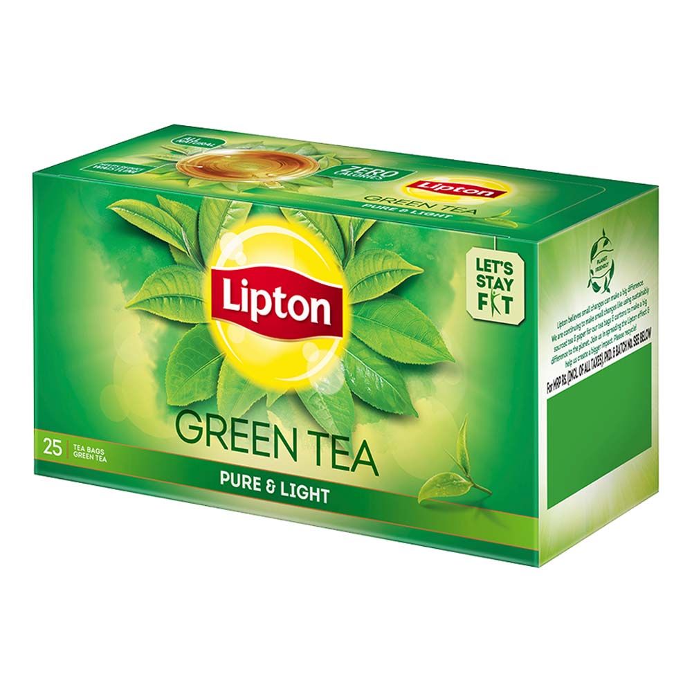 Lipton Pure & Light Green Tea Bags, 25 Count, Pack of 1 