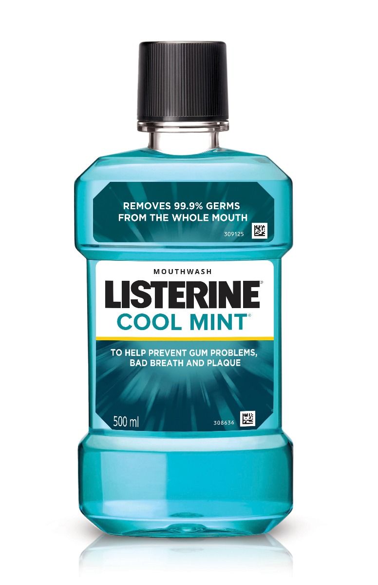 Listerine Cool Mint Mouthwash, 500 ml, Pack of 1 