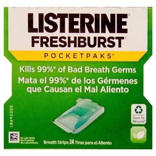 Buy Listerine Fresh Burst Pocket Paks Breath Freshener Strips, 24 Count Online