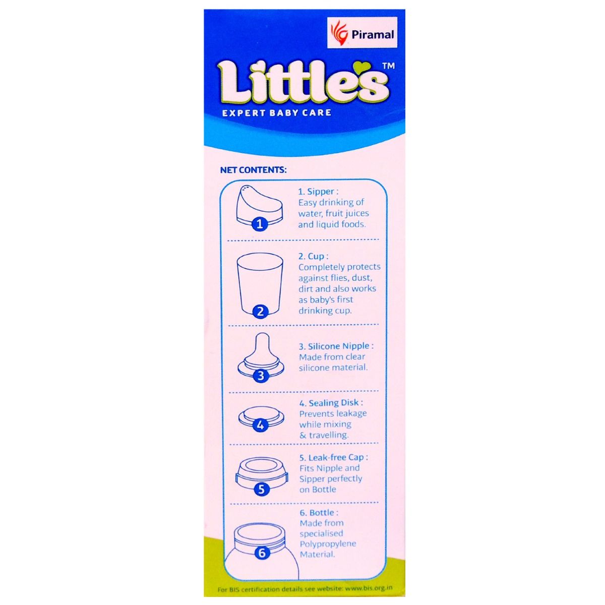 Little's Poly Mini Blue Feeding Bottle, 120ml, Pack of 1 