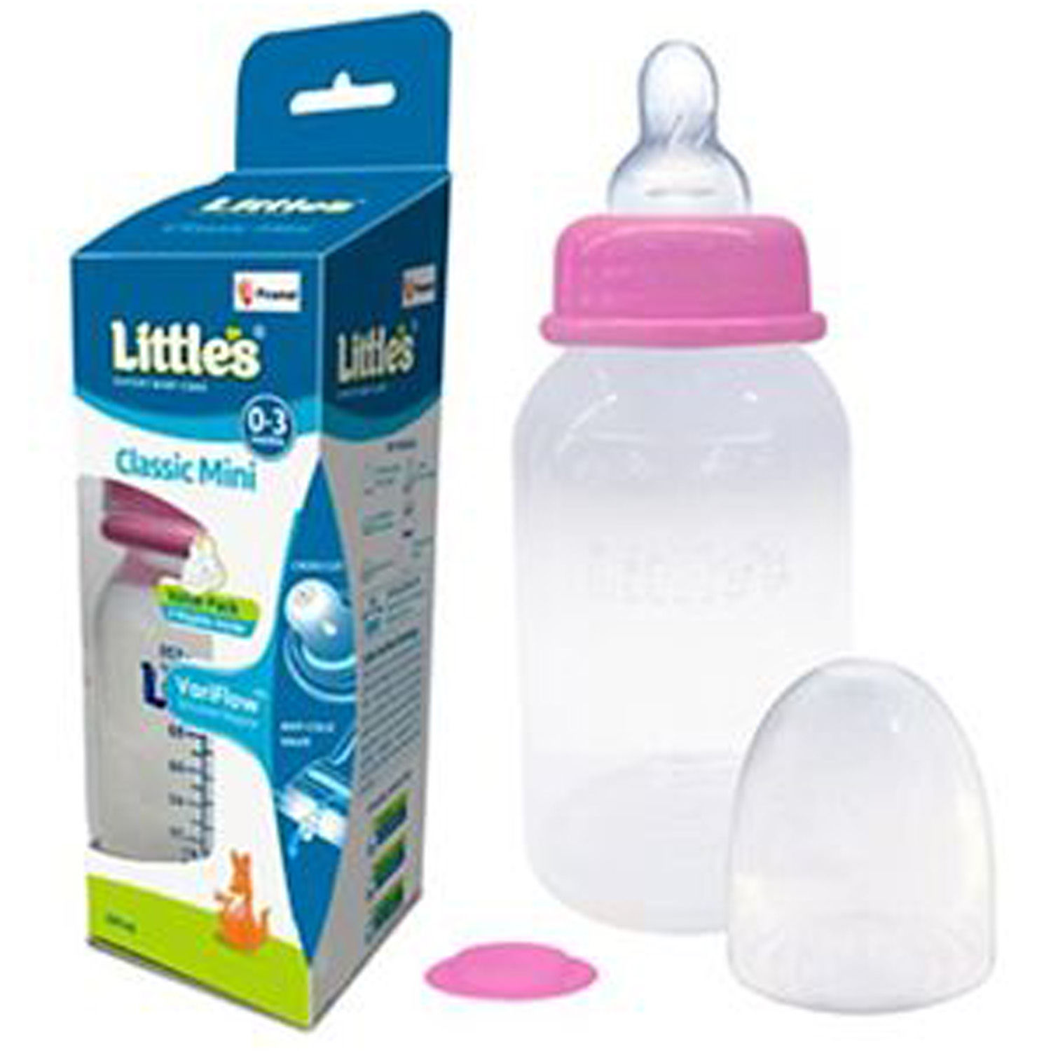 Little's Classic Mini Pink Feeding Bottle, 120ml, Pack of 1 
