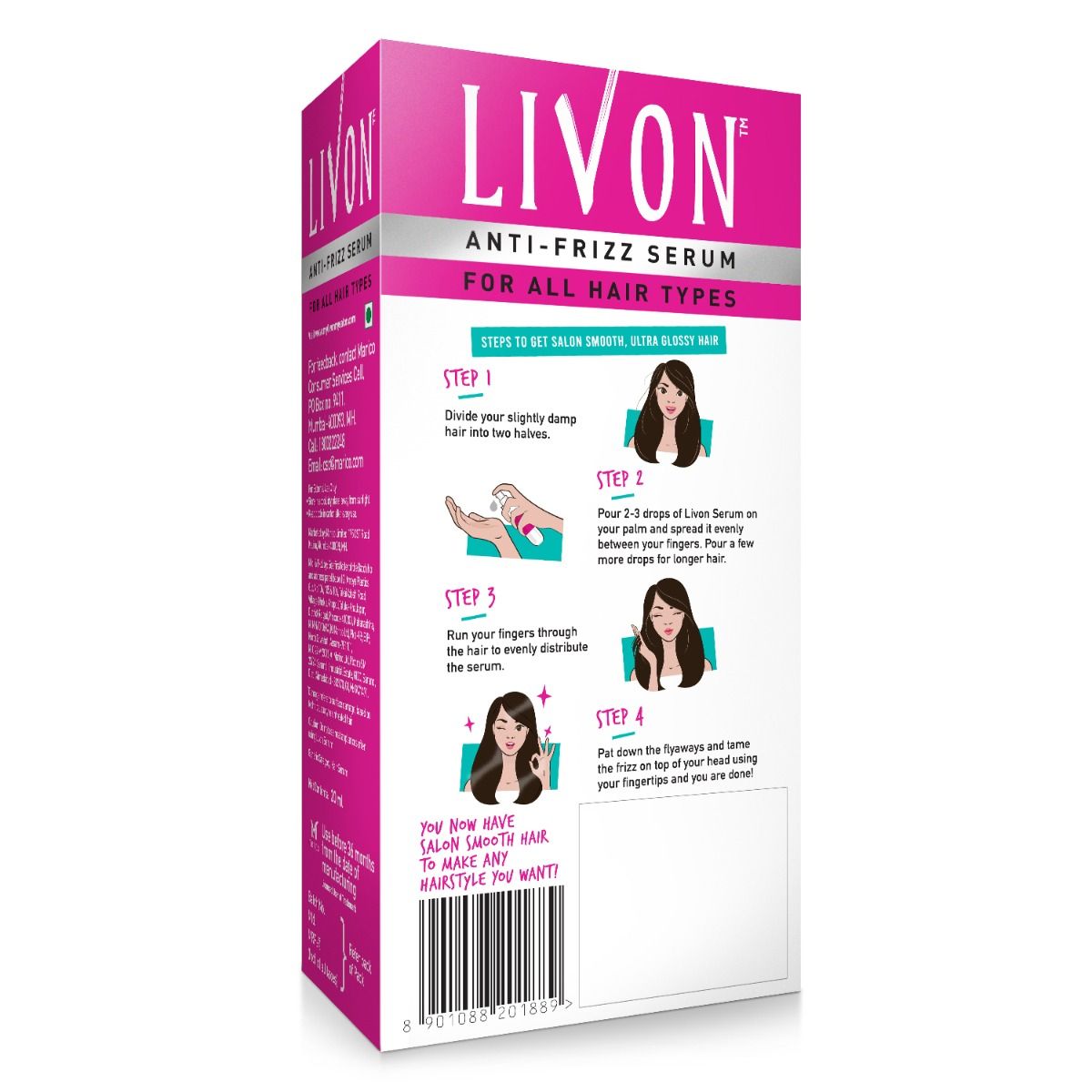 Livon Anti-Frizz Serum For All Hair Types, 20ml Price, Uses, Side Effects,  Composition - Apollo Pharmacy