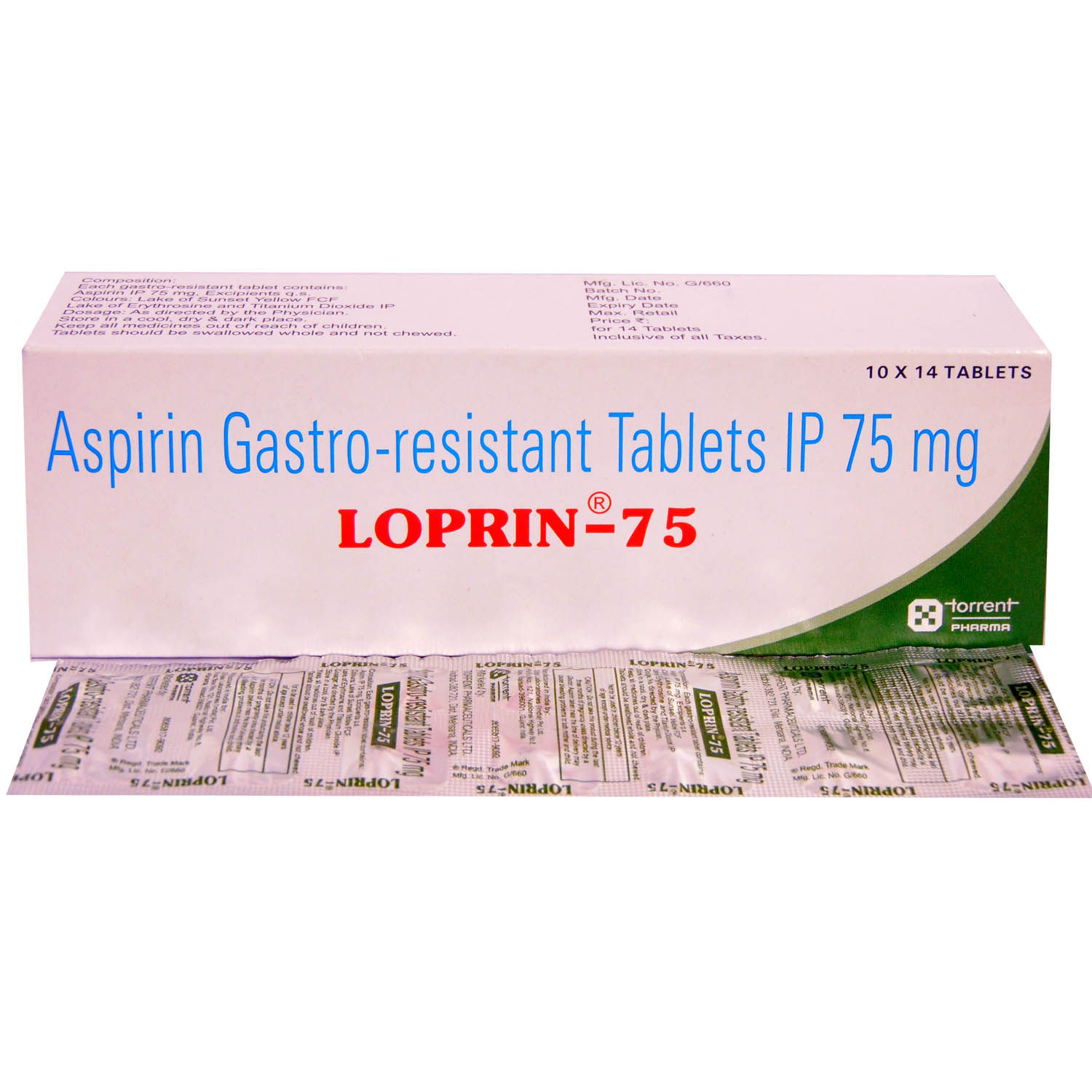 Loprin-75 Tablet 14's, Pack of 14 TABLETS