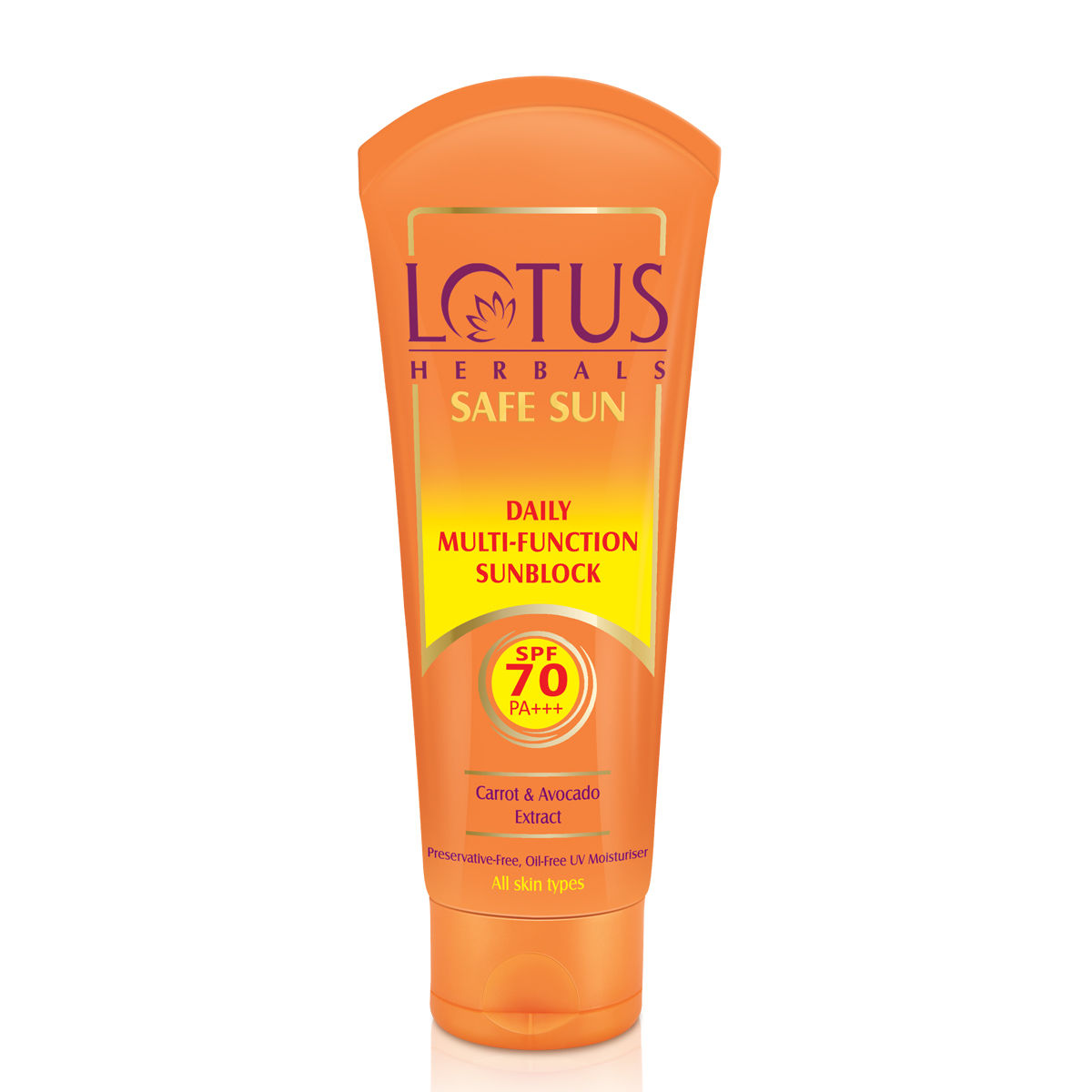 Buy Lotus Herbals Safe Sun Daily Multi-Function SPF 70 PA+++ SunBlock Cream, 60 gm Online