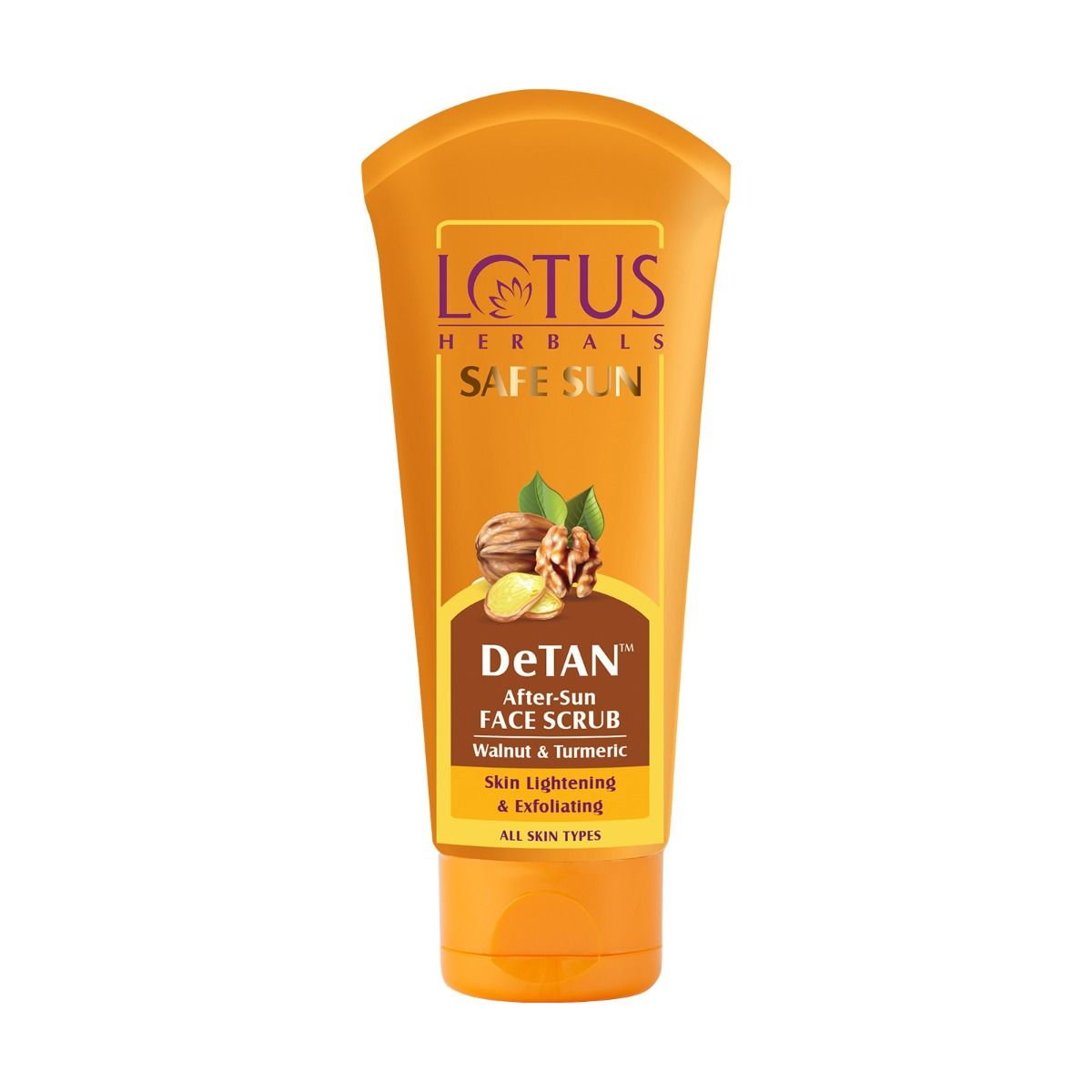 Lotus Herbals Safe Sun DeTan AfterSun Walnut & Turmeric Face Scrub