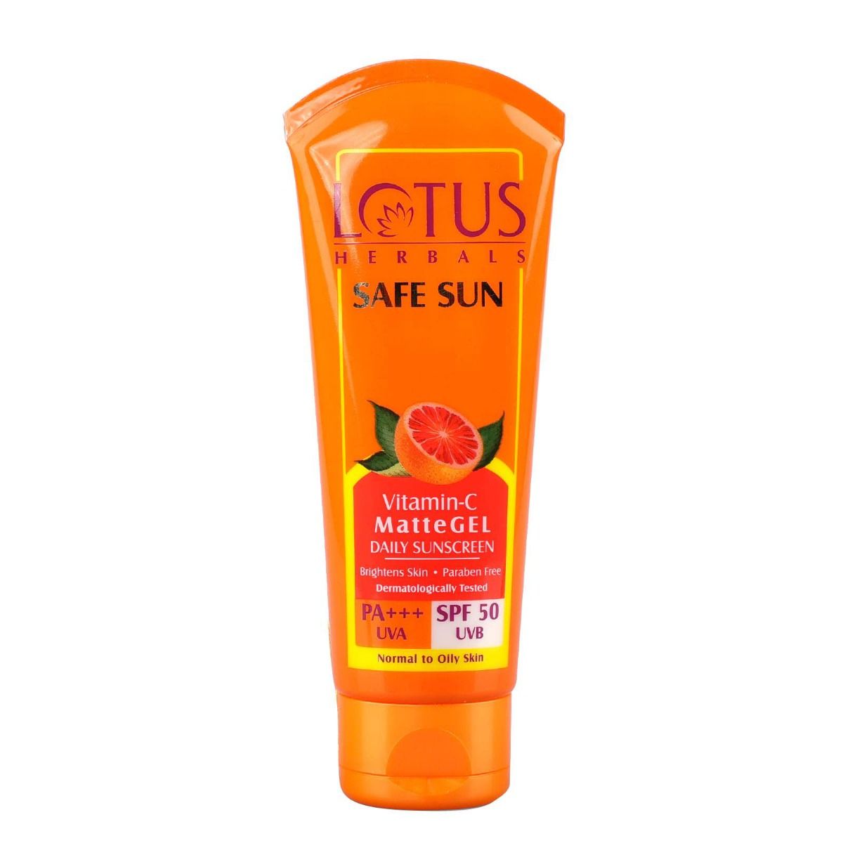 Lotus Herbals Safe Sun Vitamin-C Matte Gel SPF 50 PA+++ Sunscreen, 75 gm, Pack of 1 