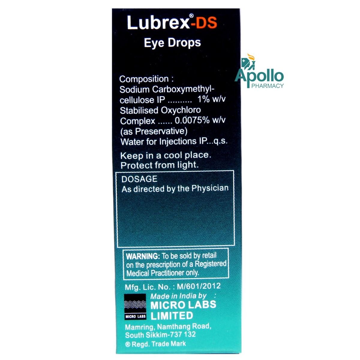 Lubrex DS Eye Drops 10 ml Price, Uses, Side Effects, Composition