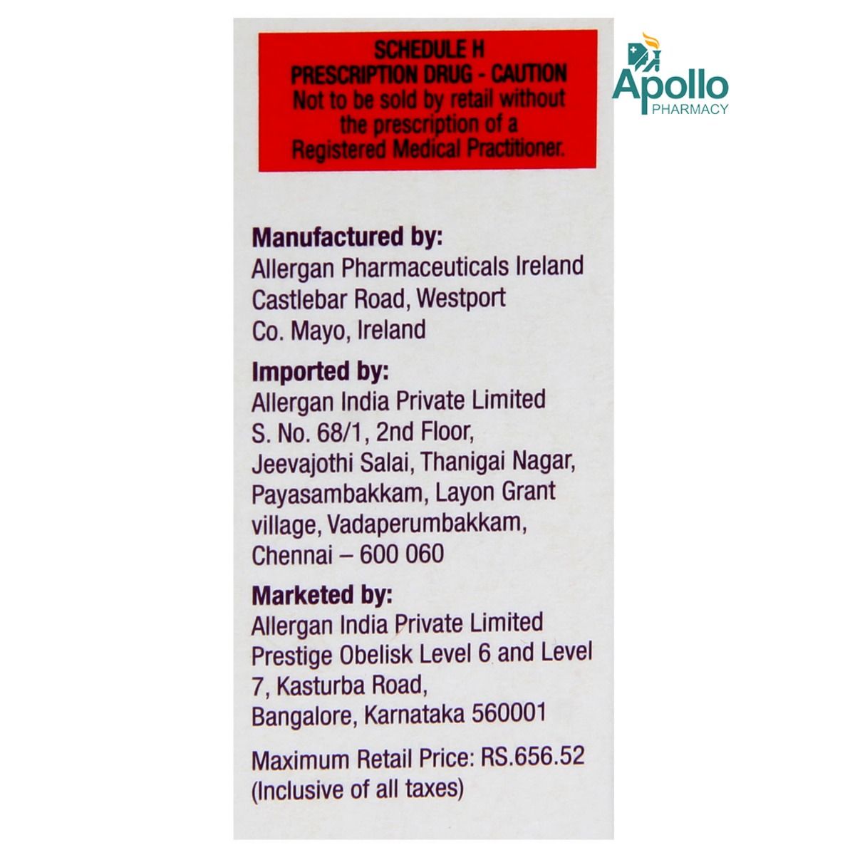 Lumigan 0.01 Ophthalmic Solution 3 ml Price, Uses, Side Effects