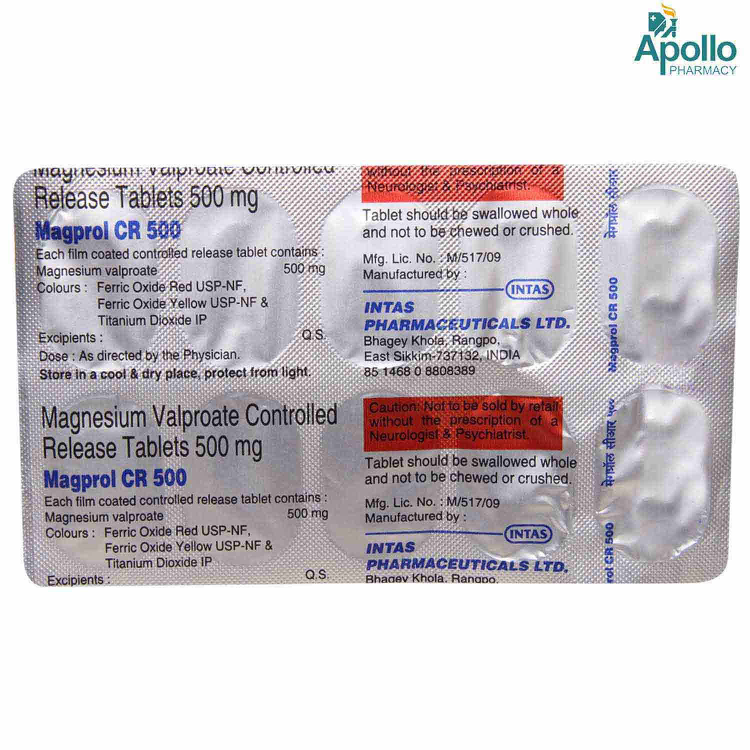 Magprol CR 500 Tablet 10's, Pack of 10 TABLETS