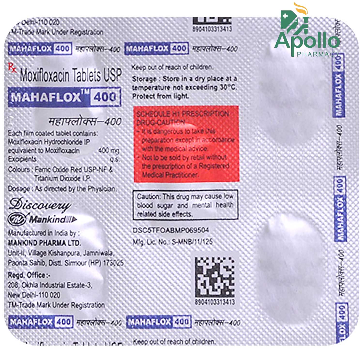 Mahaflox-400 Tablet 5's Price, Uses, Side Effects, Composition - Apollo