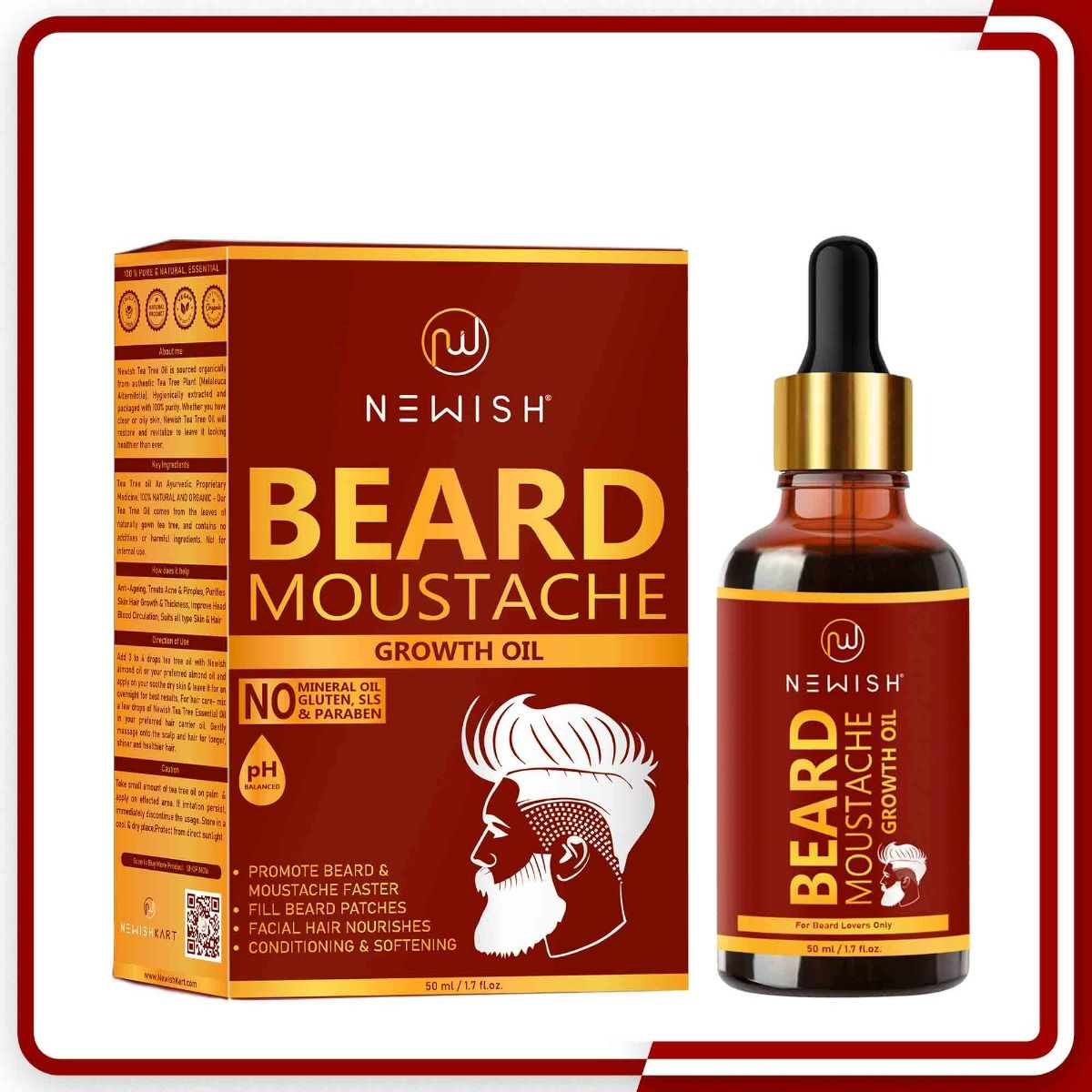 Buy Newish Beard and Moustache Growth Oil, 50 ml Online