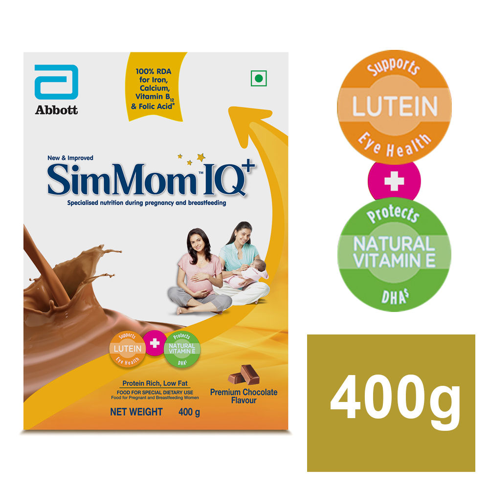 Buy Simmom IQ+ Premium Chocolate Flavour Powder, 400 gm Refill Pack Online
