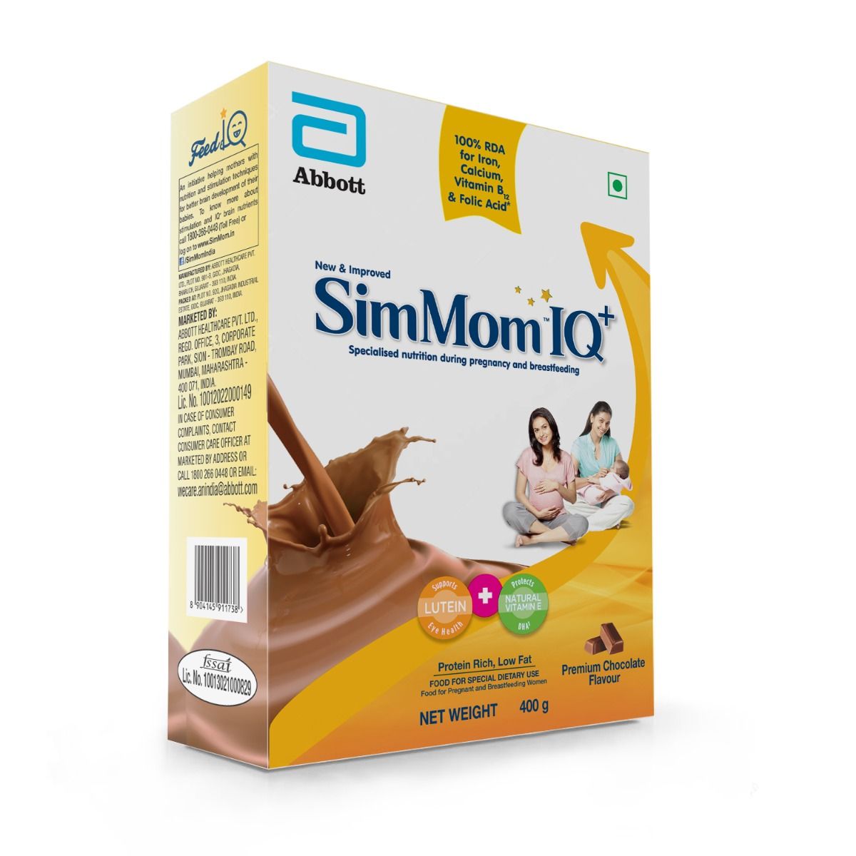 Simmom IQ+ Premium Chocolate Flavour Powder, 400 gm Refill Pack, Pack of 1 