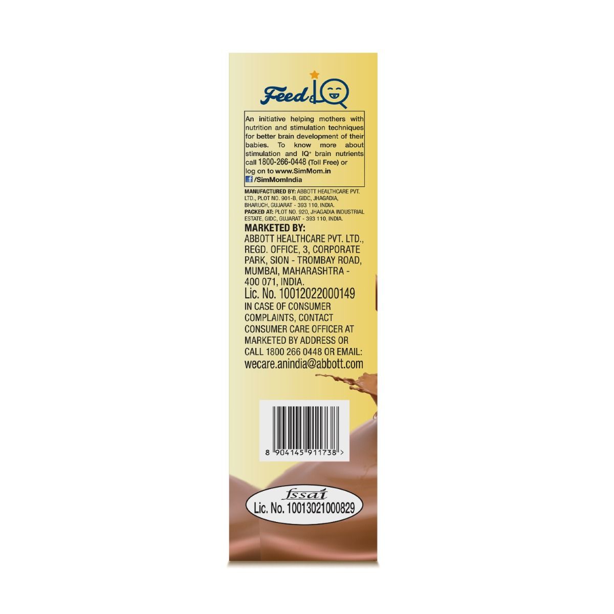 Simmom IQ+ Premium Chocolate Flavour Powder, 400 gm Refill Pack, Pack of 1 
