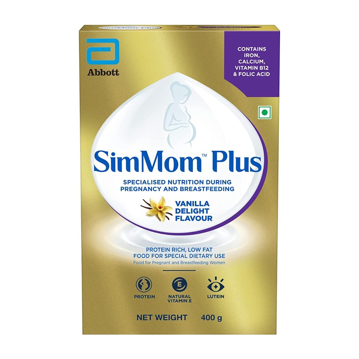 Buy Simmom Plus Vanilla Delight Flavour Powder, 400 gm Refill Pack Online