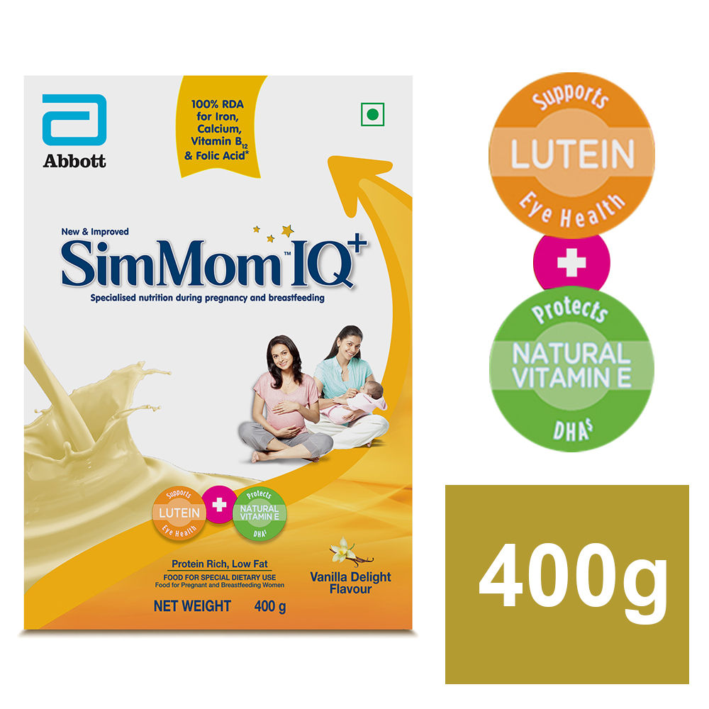 Buy Simmom IQ+ Vanilla Delight Flavoured Powder, 400 gm Refill Pack Online