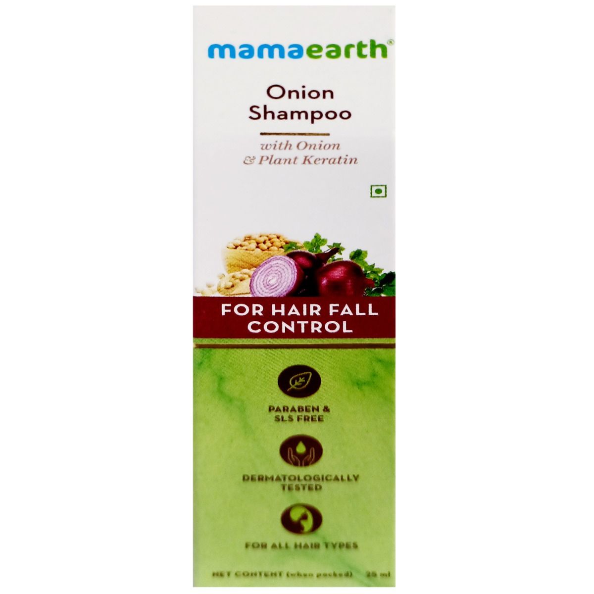 Buy Mamaearth Onion Shampoo For Hair Fall Control, 25 ml Online