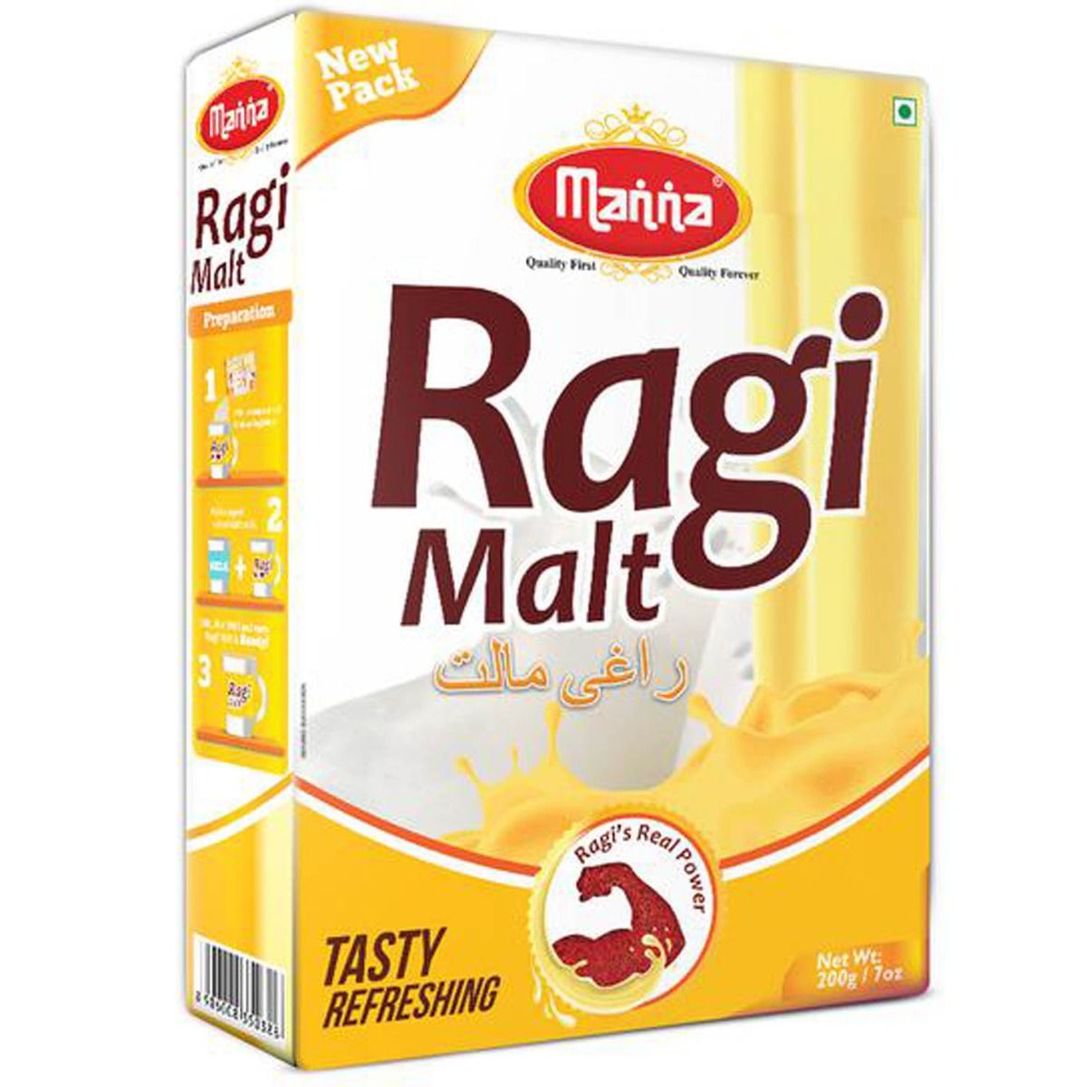 Manna Ragi Malt Powder, 200 gm, Pack of 1 