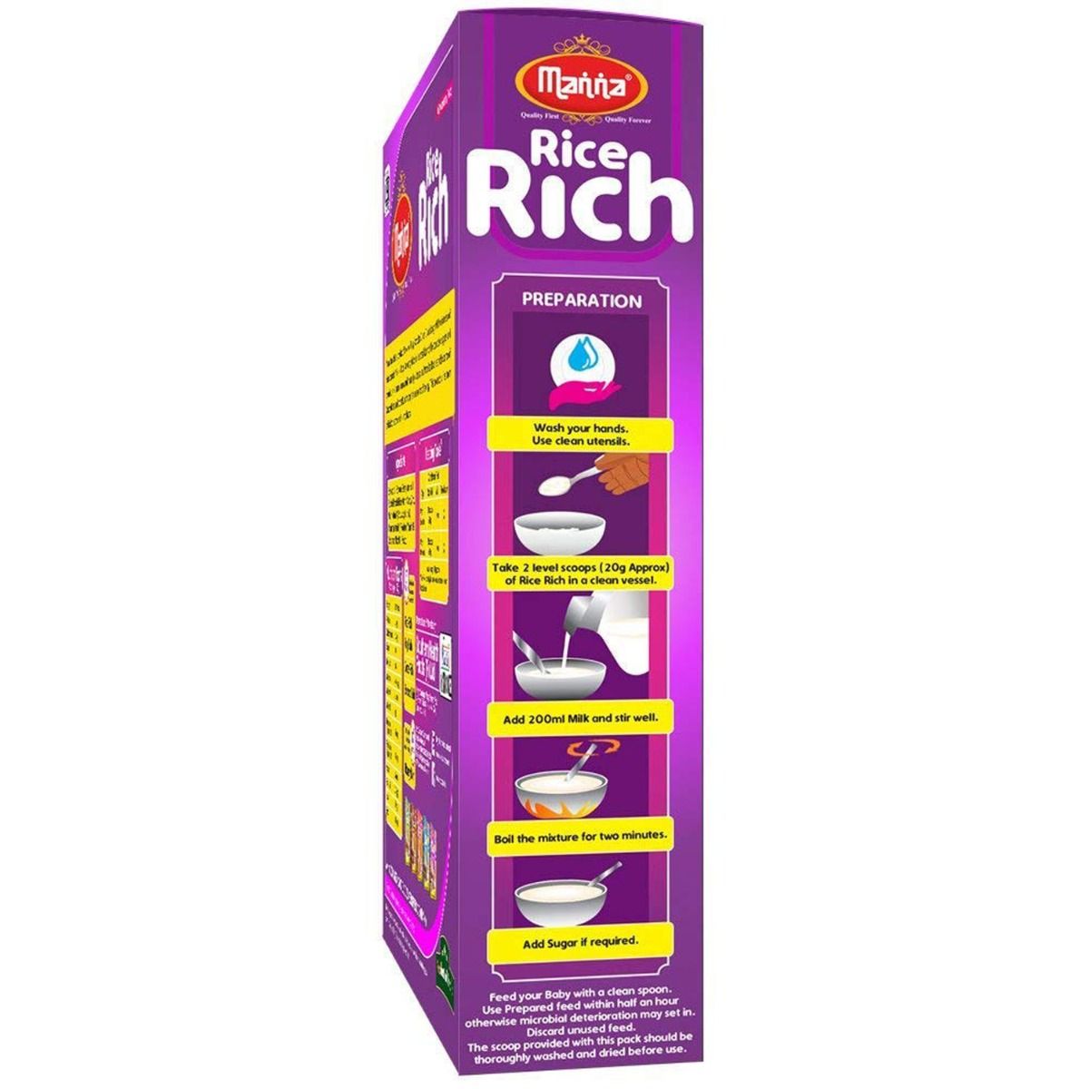Manna Rice Rich Baby Cereal 6+Months, 200 gm Refill Pack, Pack of 1 