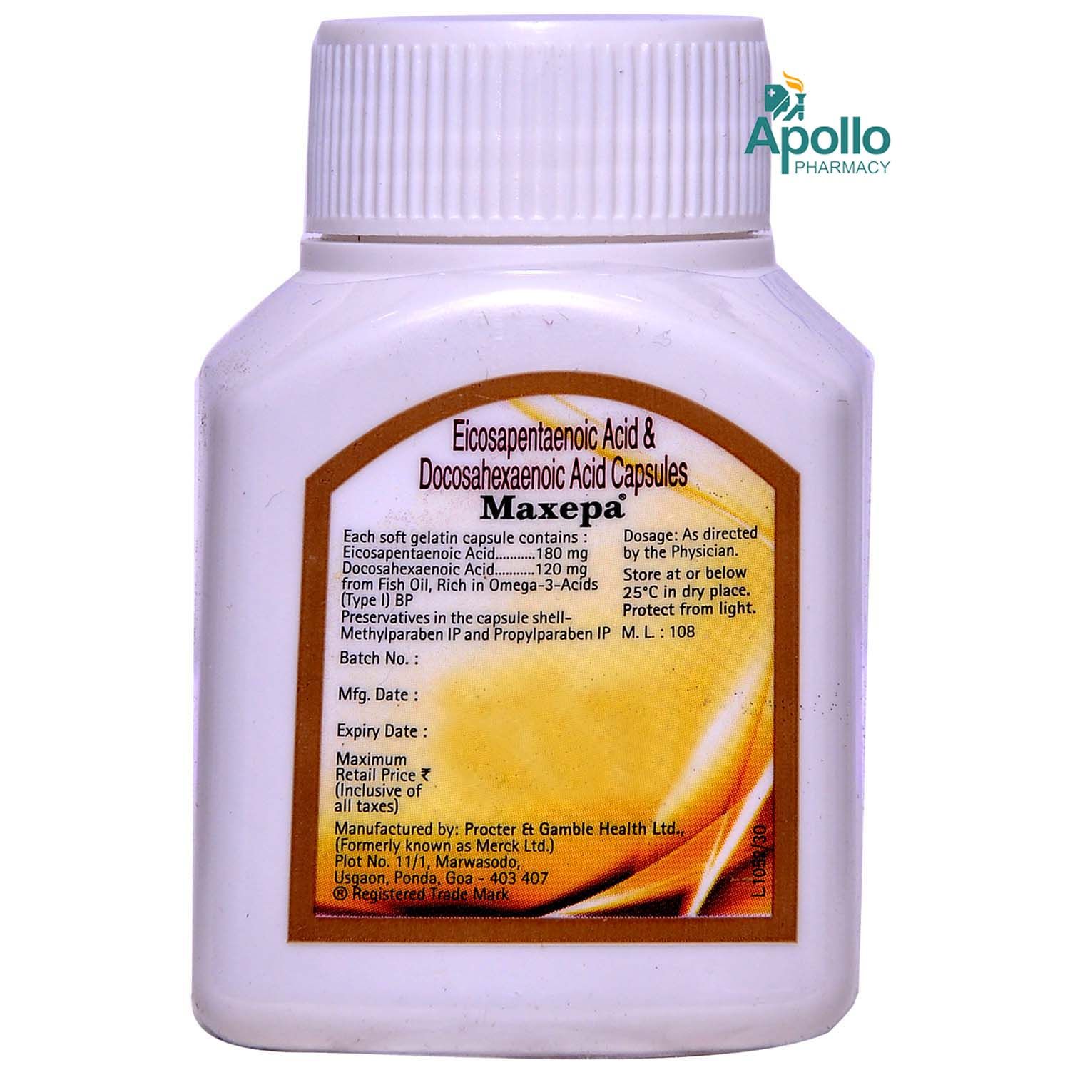 Maxepa Capsule 30's Price, Uses, Side Effects, Composition Apollo