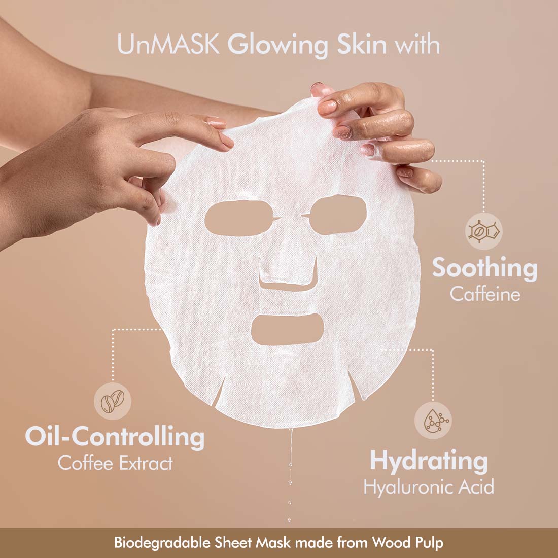 Mcaffeine Coffee Sheet Mask with Hyaluronic Acid, 20 gm Price, Uses