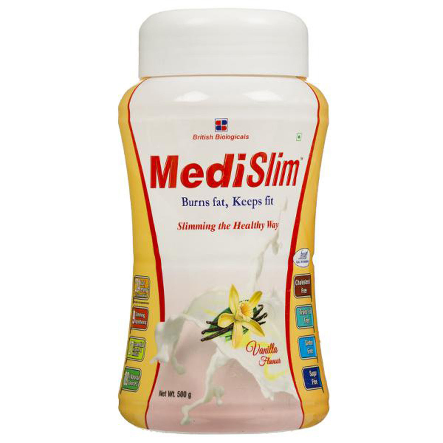 Medislim Vanilla Flavoured Powder, 500 gm Jar, Pack of 1 