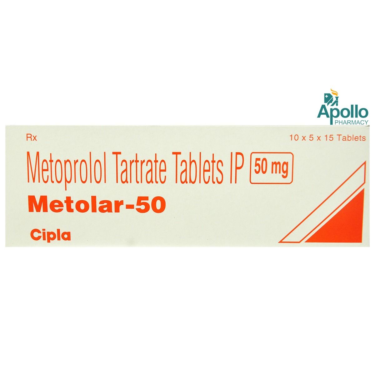 Metolar-50 Tablet 15's, Pack of 15 TABLETS