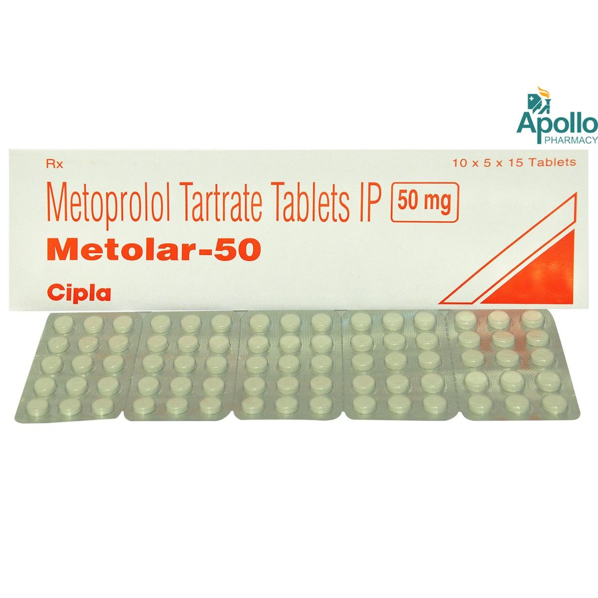 Metolar-50 Tablet 15's, Pack of 15 TABLETS