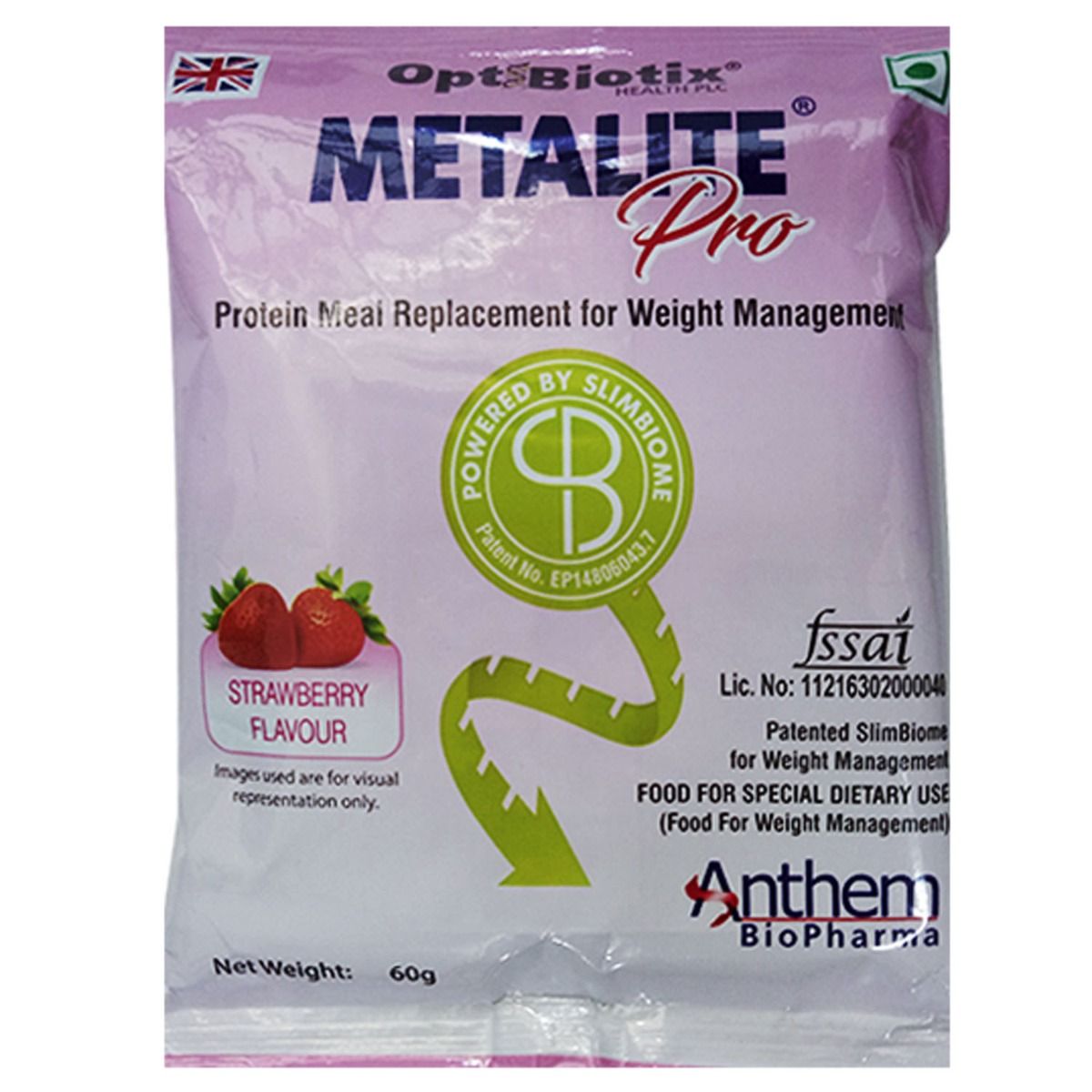 Metalite Pro Strawberry Powdewr 60 gm, Pack of 1 