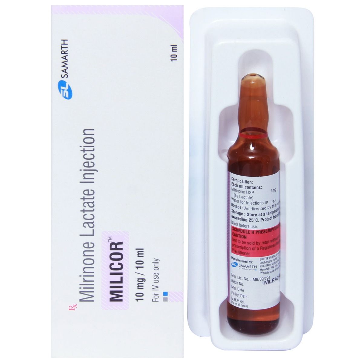 Milicor 10mg Injection 10 ml, Pack of 1 INJECTION