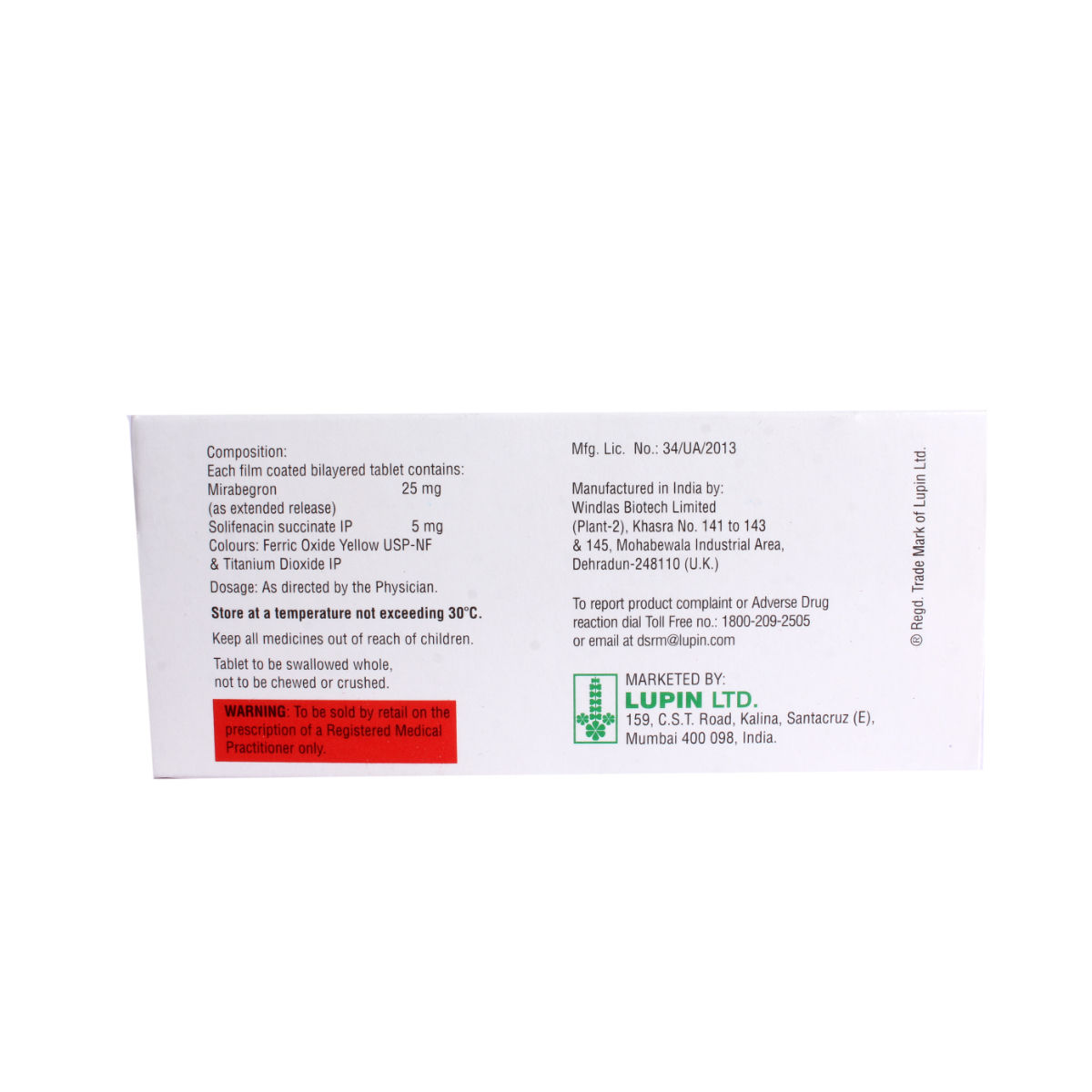 Lupin Mira-S 25 Tablet 10's Price, Uses, Side Effects, Composition ...