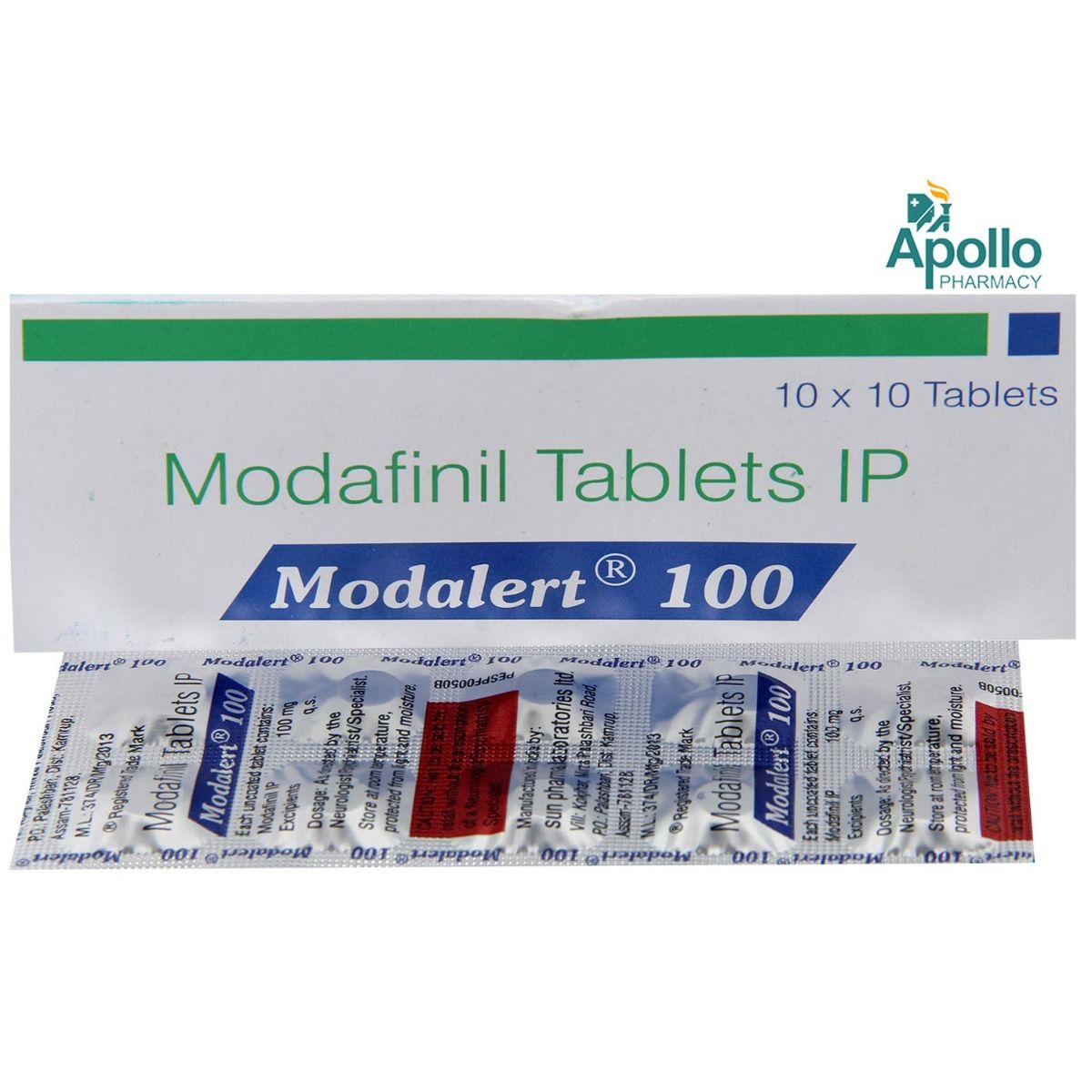 Modalert 100 Tablet 10's, Pack of 10 TABLETS